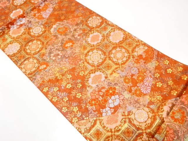 JAPANESE FUKURO OBI / WOVEN CHINESE FLOWER